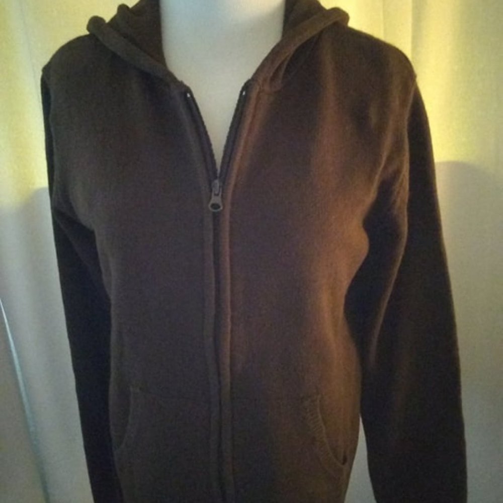BROWN ZIP UP HOODE SWEATER  LRG